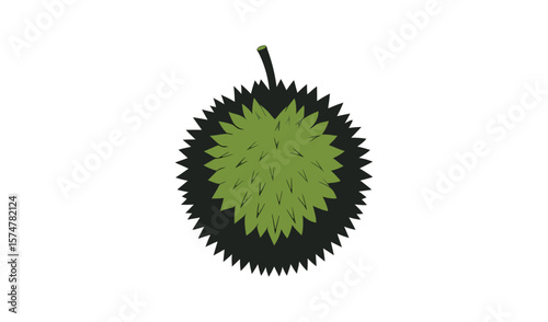 Simple durian fruit illustration green and black
