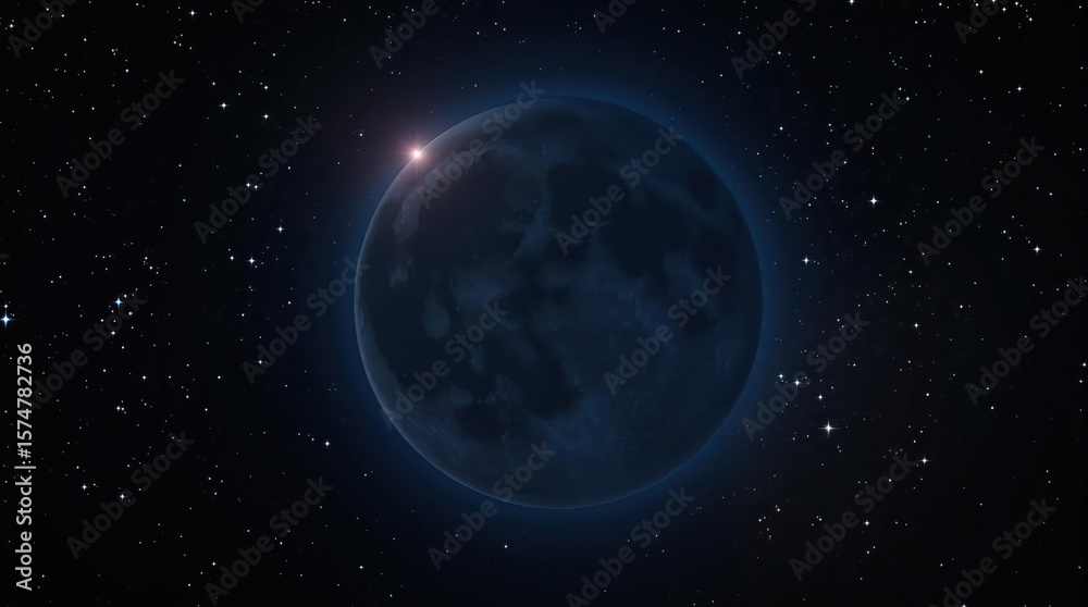 Obraz premium Dark Moon Over Starfield