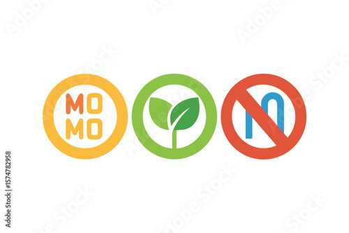 No Gmo Cruelty Free Vegan Labels As Icons On White