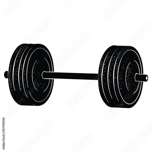 Fitness Trainer element isolated barbell on white background