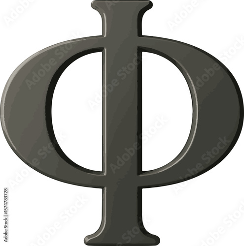 3D Greek Alphabet Letters Uppercase and Lowercase Isolated on White Background.