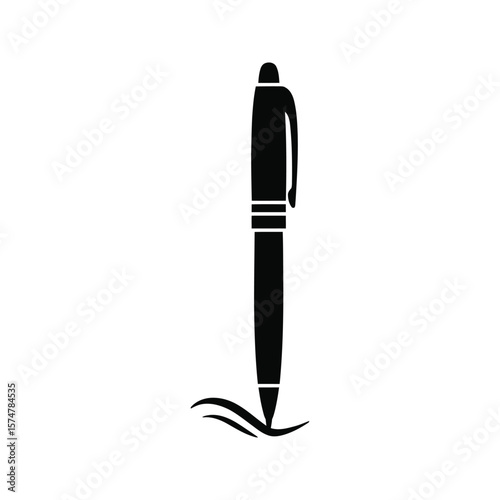 Black pen icon writing simple design element office supply vector illustration