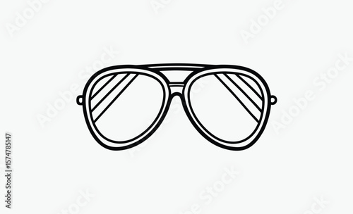 Aviator sunglass silhouette, Aviator sunglasses / shades protective eyewear flat icon for apps and websites 