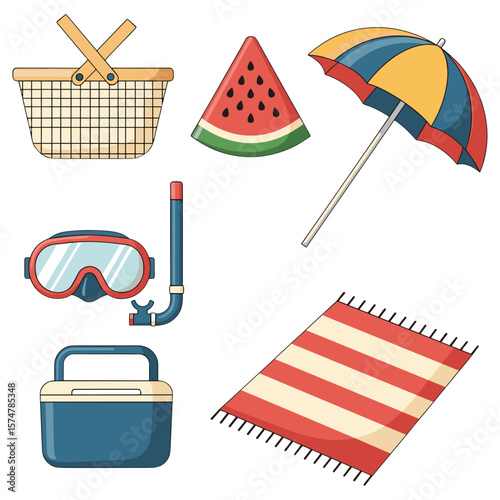 Summer Holiday Picnic and Beach Items