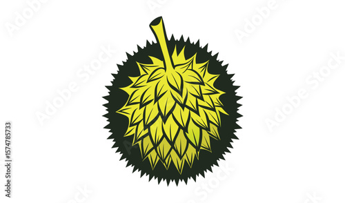 Stylized durian fruit illustration vector graphic