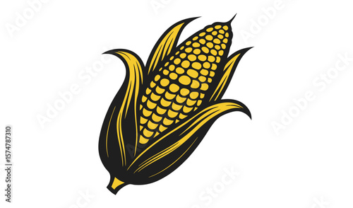 Stylized illustration of an ear of corn