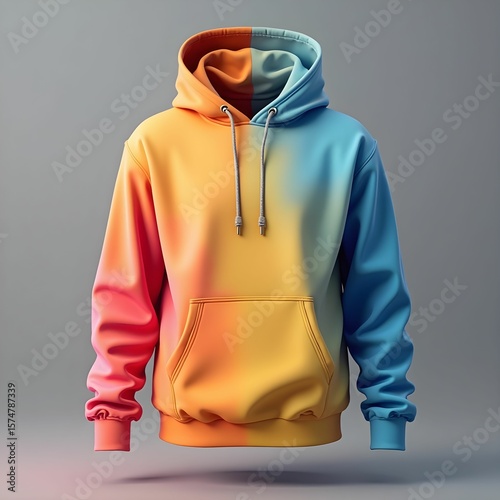 Colorful hoodie apparel clothing fashion garment style sweatshirt jacket casual outfit wear