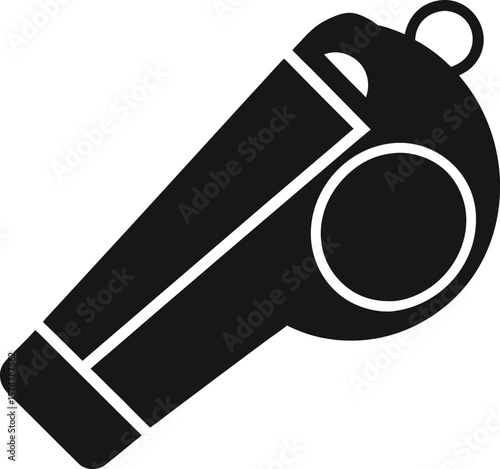 Vector flat style referee whistle icon