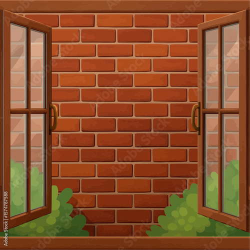window in a brick wall