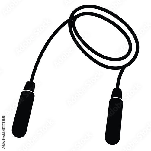 Fitness Trainer element isolated jump rope on white background