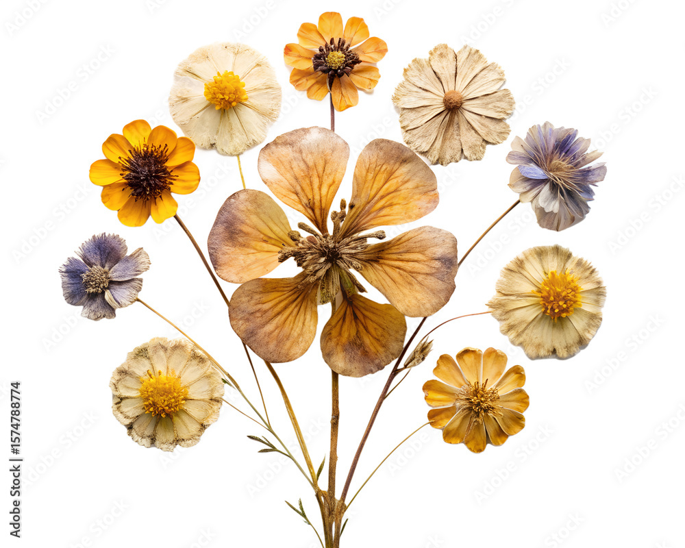 Fototapeta premium dried pressed flower botanical style
