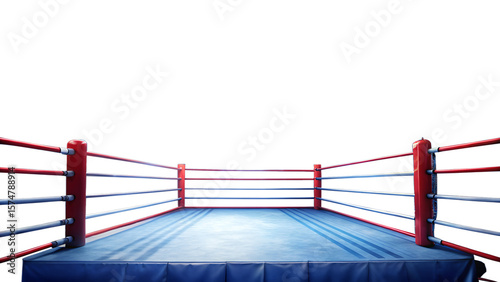 Empty Boxing Ring on Transparent Background
