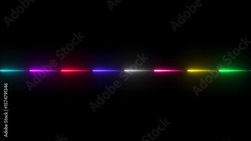 Glowing neon line light Black Background with single line
