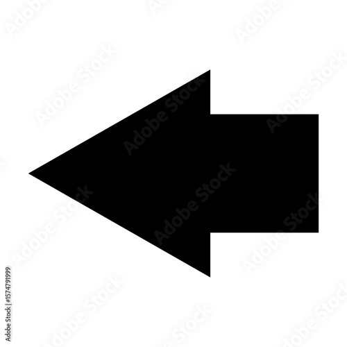 矢印のアイコンイラスト［左向き］005