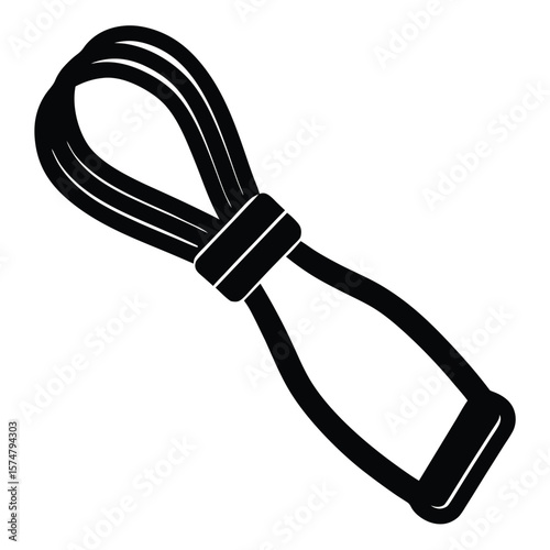 Fitness Trainer element isolated resistance band on white background