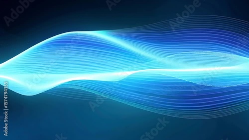 Abstract Light Waves Flowing Animation on Blue Background Motion Graphics