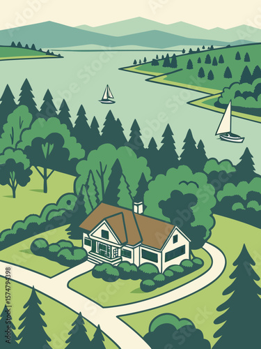 Liberty Lake Washington neighborhood aerial view, ideal for real estate, lifestyle, or community-themed promotions.