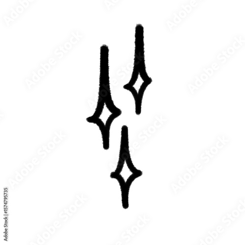 star sparkle wink png outline cute cartoon handwrite design clipart and kwaii doodle element