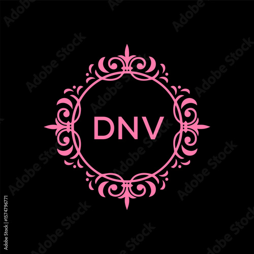 DNV  logo design on black  background.
