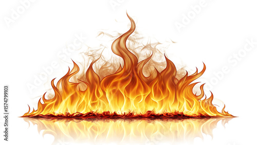 Fiery Blaze  Transparent Flames Illustration for Design Projects