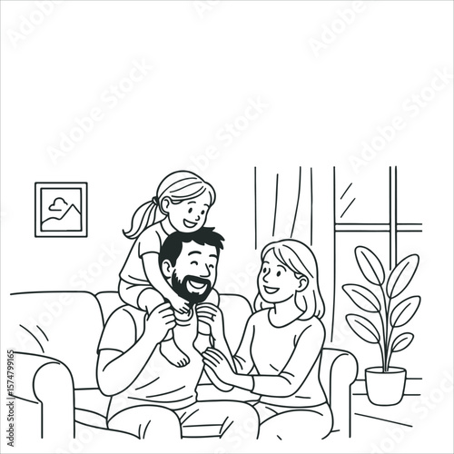 Family enjoying quality time together at home