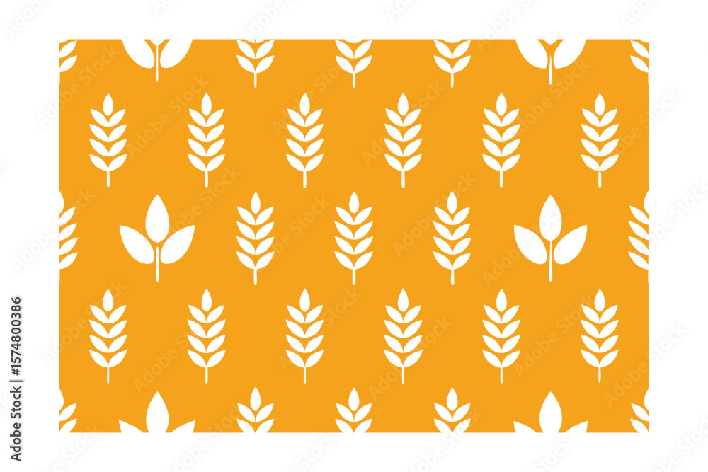 Fototapeta premium Whole Grains And Cereals Icon Pattern In Seamless