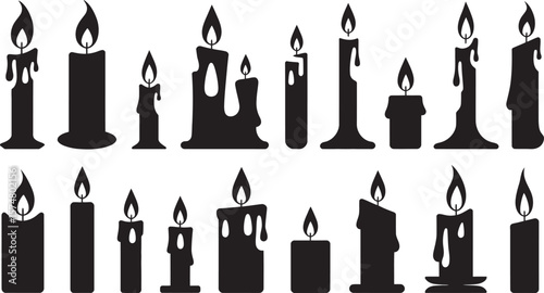 vector illustration of burning candles