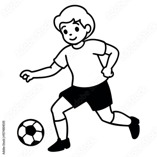  child who play football vector illustration.
