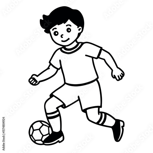  child who play football vector illustration.
