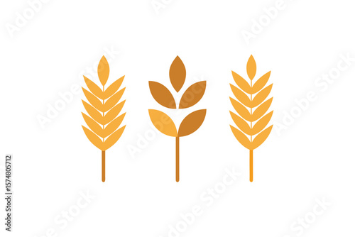 Seamless Oats Barley Millet Icons In Vector On White