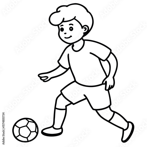  child who play football vector illustration.
