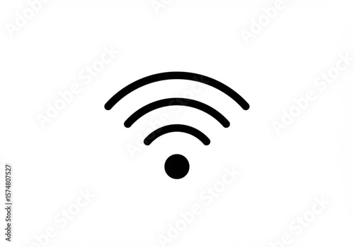 Simple black wifi signal icon on a clean white background