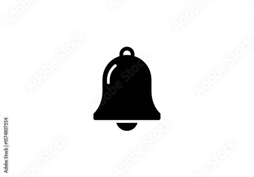 Simple outline icon of a bell on a white background