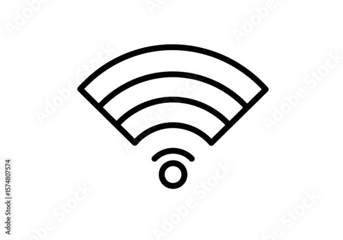 Simple black line art icon representing wireless internet signal waves