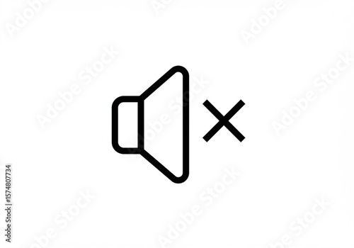 Simple black outline of a speaker icon with a cross indicating mute