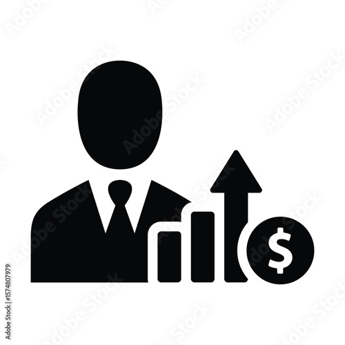 Business Growth Icon – Finance Profit Success Vector Symbol