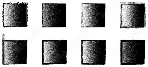 Vector Collection of Rough Pencil Sketch Frames – Grungy Handdrawn Boxes and School-Style Draft Borders

