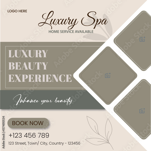 Beauty Salon and Spa Center Social Media Post Instagram Template