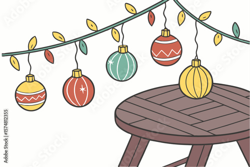 set of christmas decorations