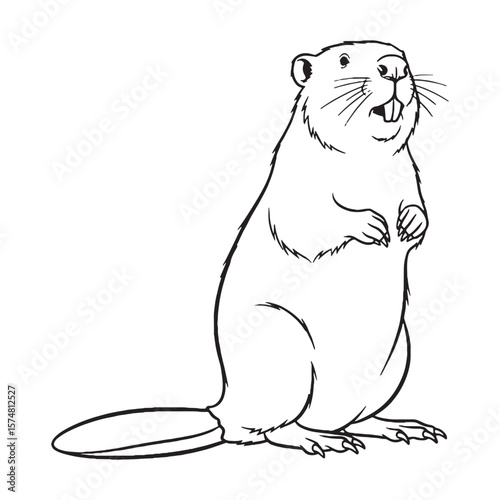 Crucial Beaver Rare Trait Cadence - Beaver vector - Beaver Line art - Beaver Drawing - Vector Lineart of Beaver - Beaver illustration - specific inherent visual characteristic

