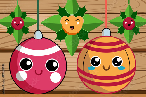 set of christmas trees