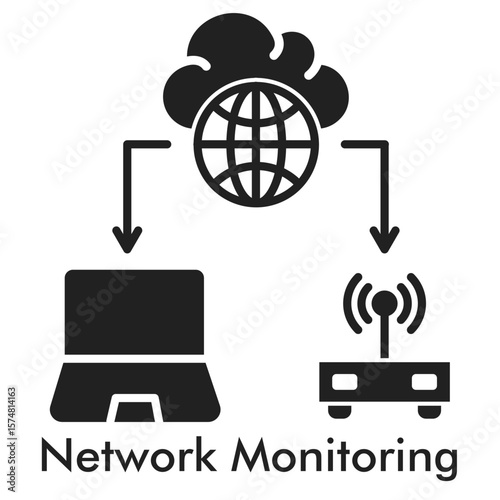 Network Monitoring Icon - Glyph Style
