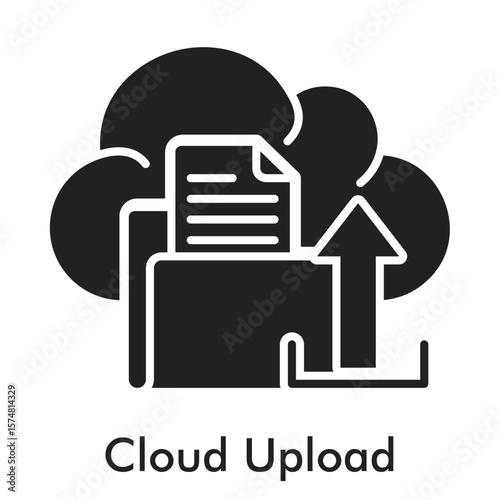 Cloud Upload Icon - Glyph Style
