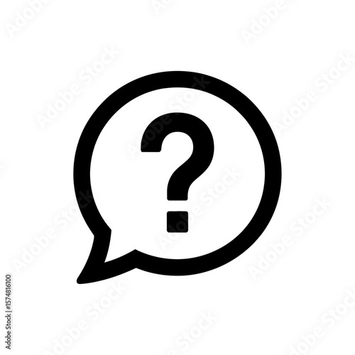 Question Mark in Speech Bubble Icon Asking for Guidance Seeking Answers Knowledge and Information
