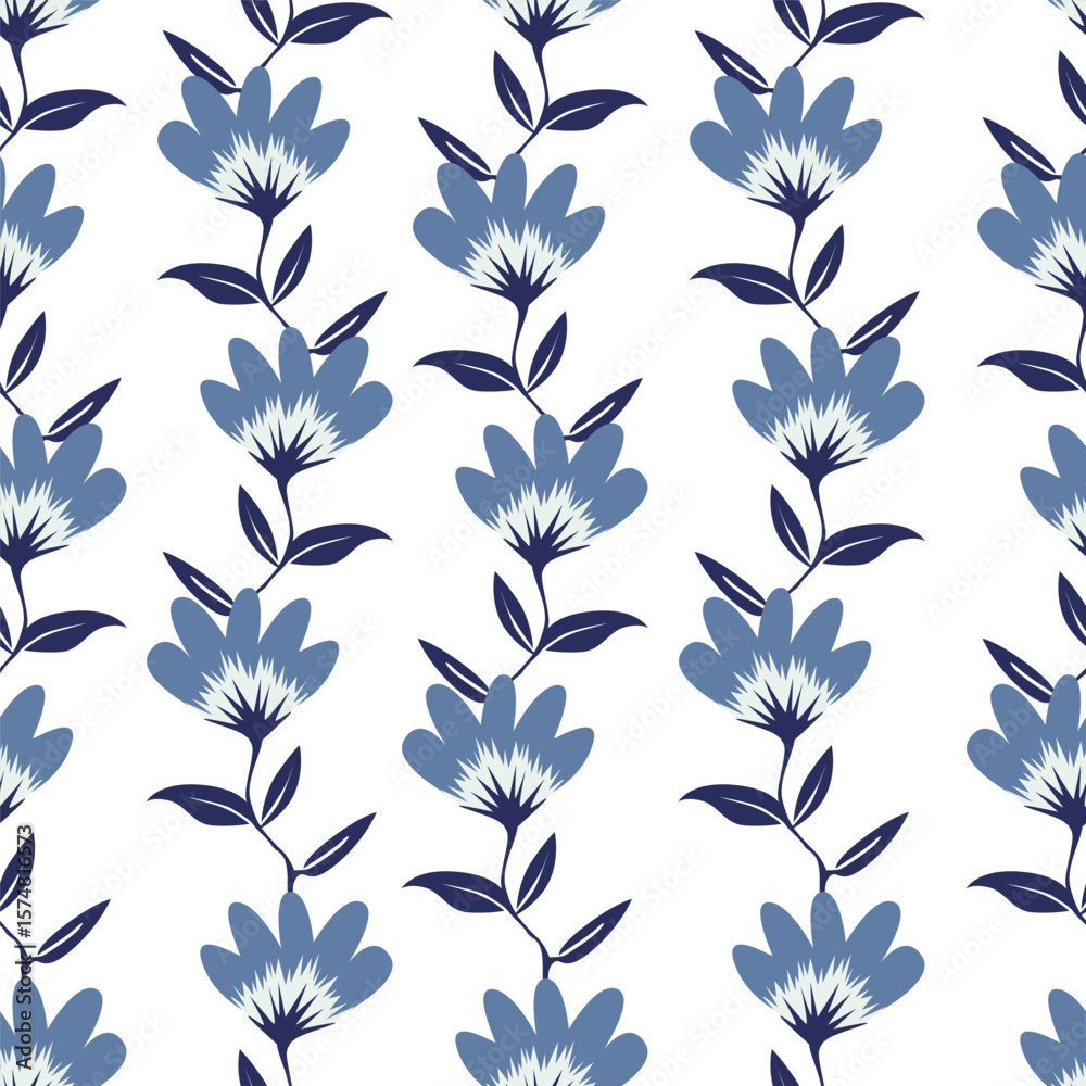 Fototapeta premium cut seamless hand drawn floral pattern, Botanical, Vector illustration for wedding and valentine day design.