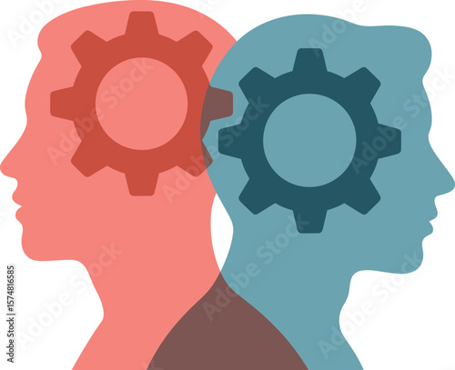 Understanding minds psychology gears thinking process mental health concept innovation solution ideas