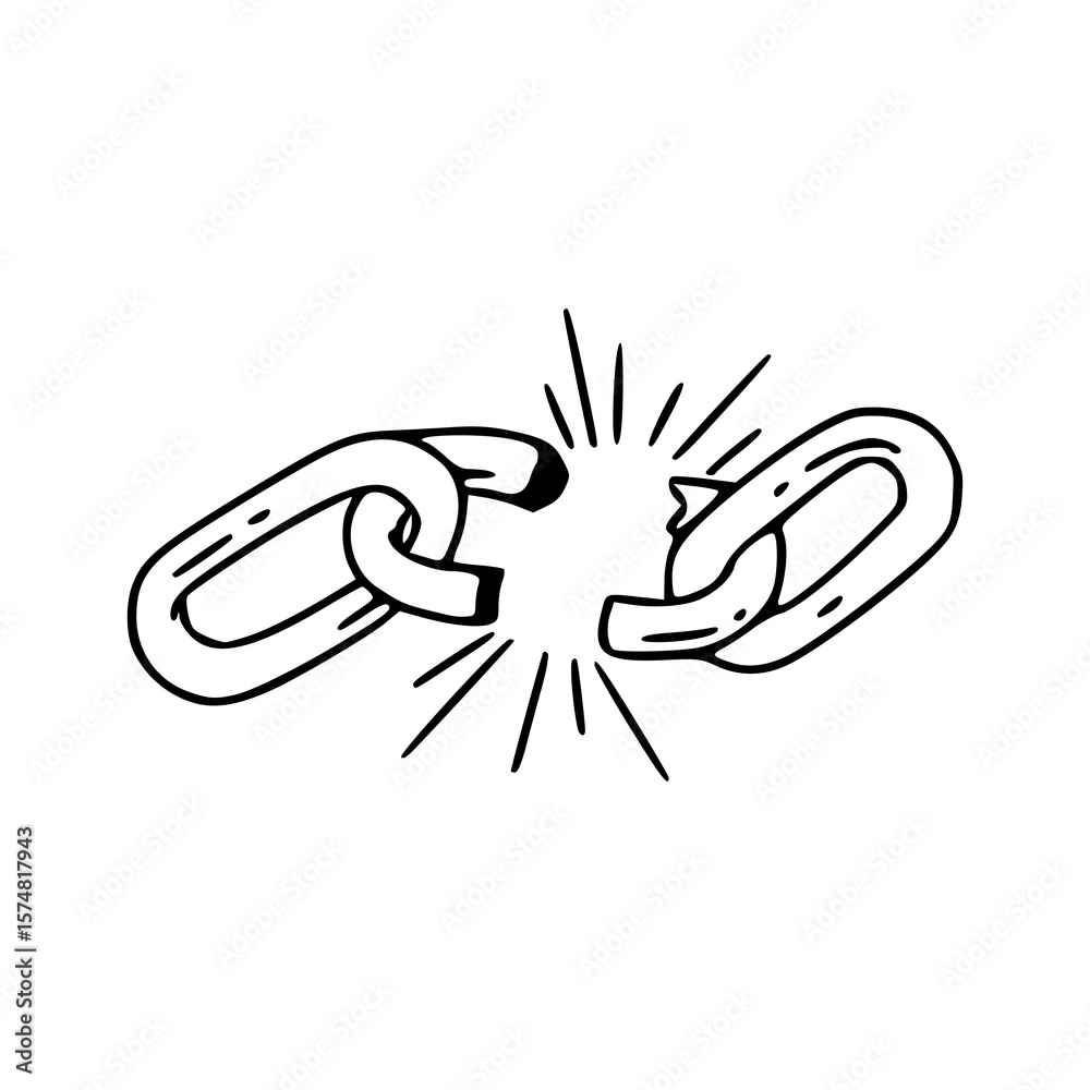 Obraz premium broken chain link symbol