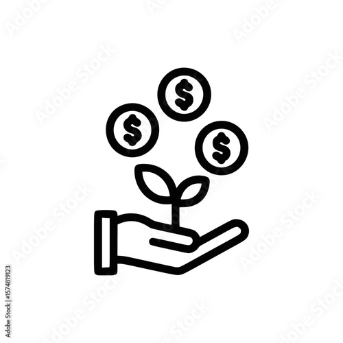 Hand receiving money as a financial reward for sustainability