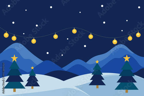 winter night landscape