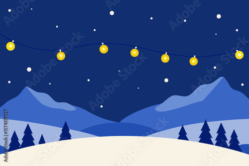 winter night landscape
